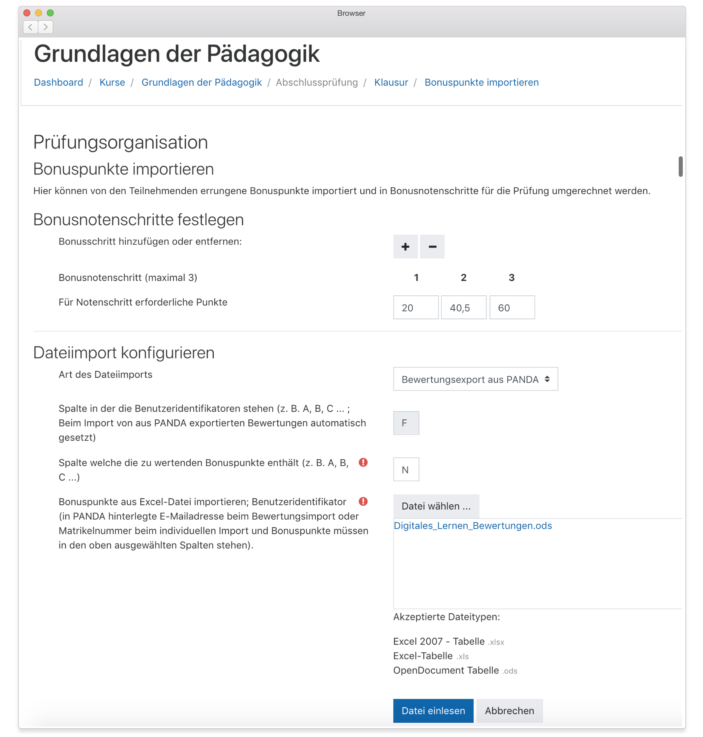 Prüfungsorganisation